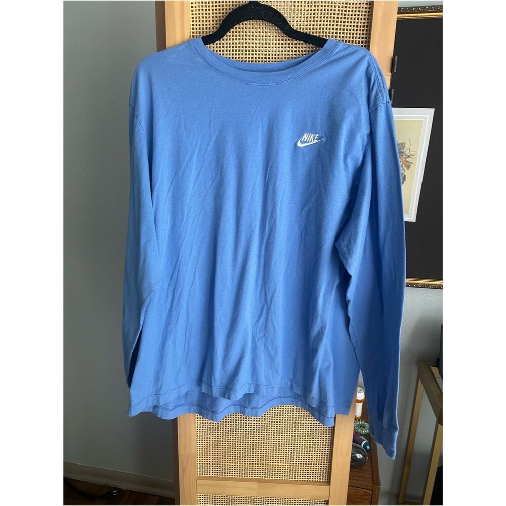 Nike Light Blue Long Sleeve Shirt with White Swoosh - Picture 10 of 10